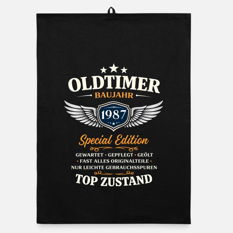 39. Geburtstag Geschenk Mann Oldtimer Vintage 1987 Organic Geschirrtuch