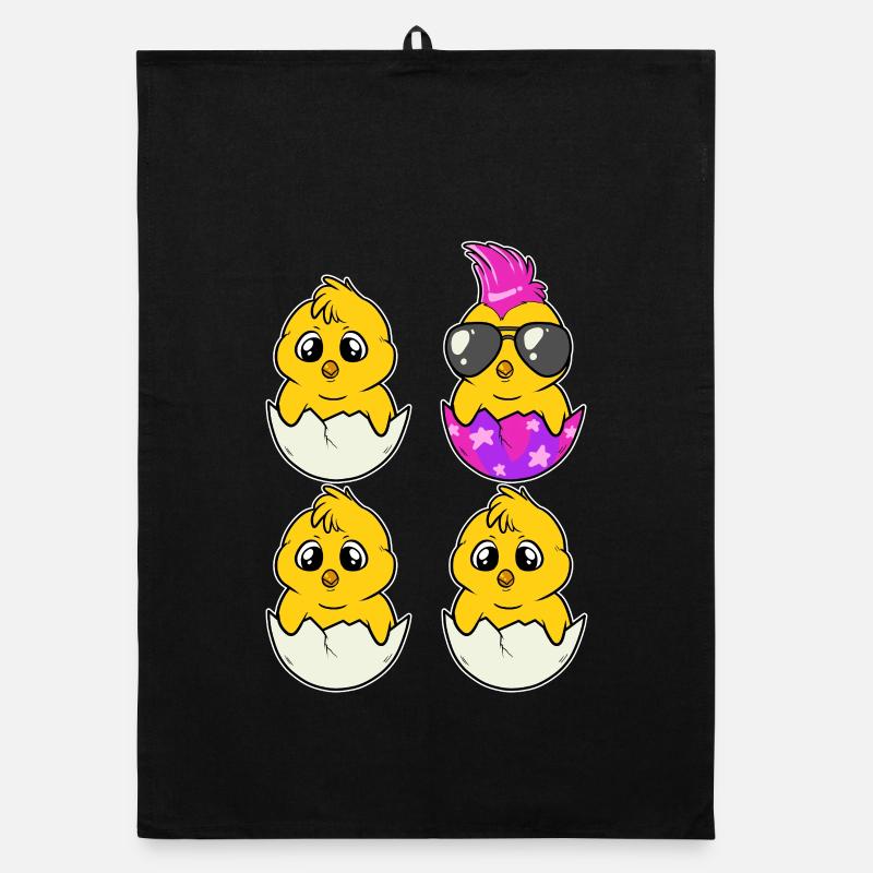 Cool Punk Chick Be Different Funny Easter Motif Organic dish towel