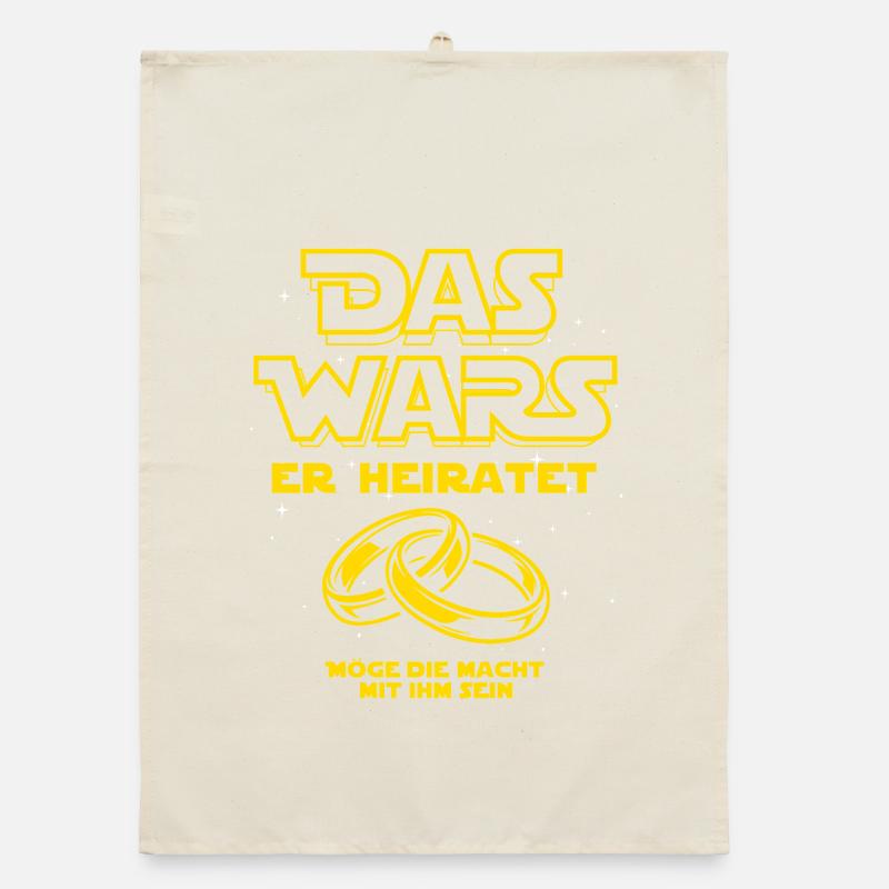 JGA Das Wars. Er heiratet - Eheringe Organic Geschirrtuch