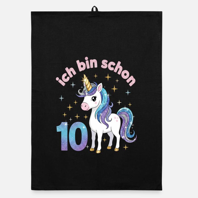 10. Geburtstag Einhorn Mädchen Ich bin schon 10 Organic Geschirrtuch