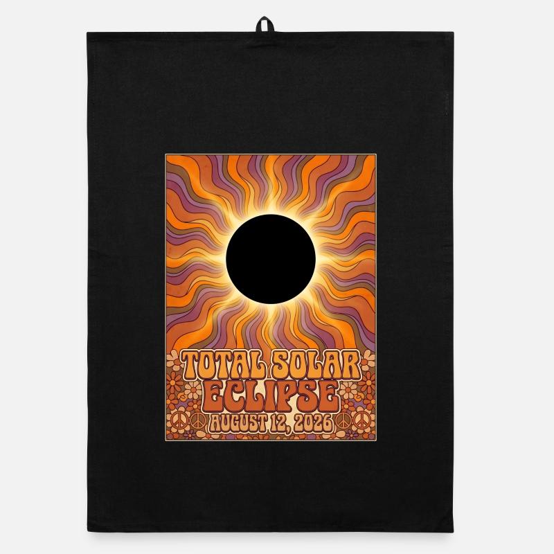 Total Solar Eclipse 2026 Sunburst-Poster Organic Geschirrtuch