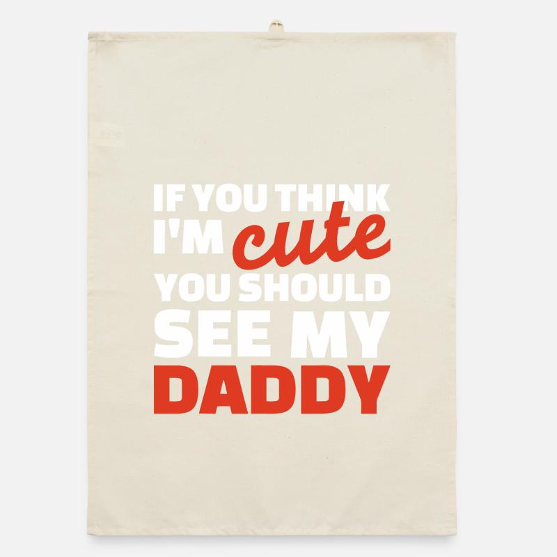 Daddy Cute Bold Typography Tee Organic dish towel