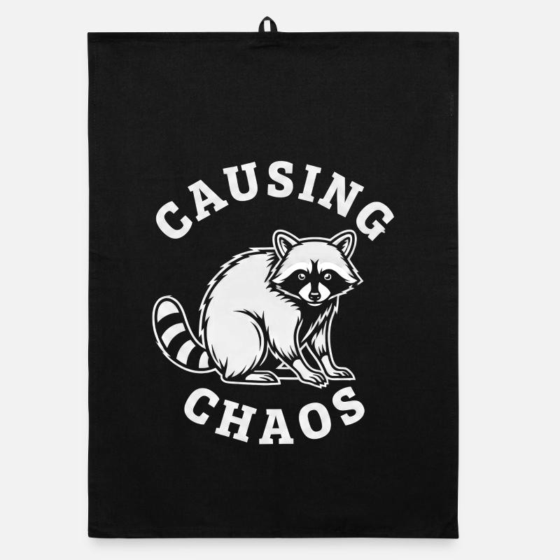 Chaotic Raccoon Causing Chaos Organic dish towel