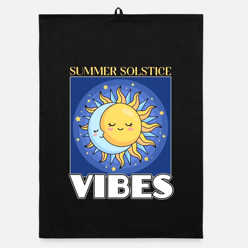Litha Pagan Summer Solstice Midsummer Midsommar Organic dish towel