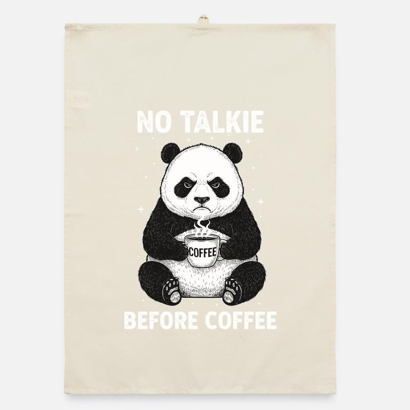Pas de conversation devant un panda amateur de café Torchon bio
