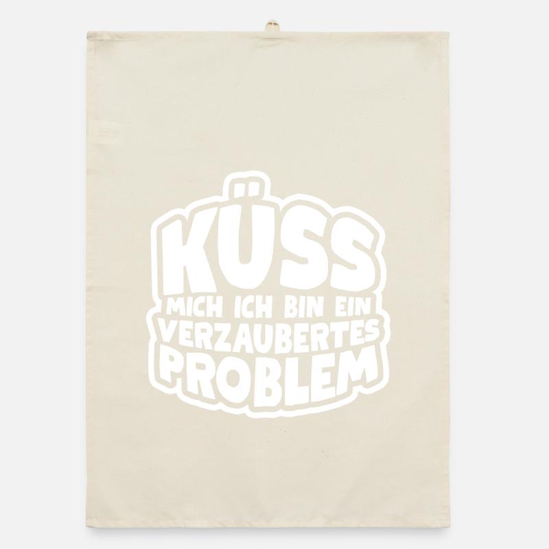 Küss mich ich bin ein verzaubertes Problem Organic Geschirrtuch