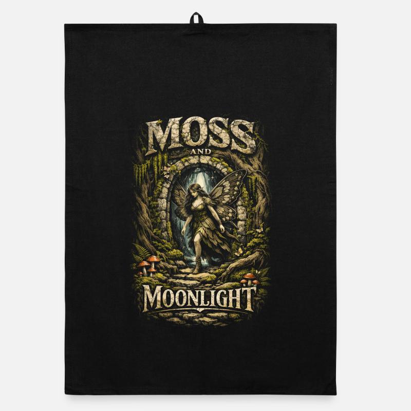 Fairycore Fairy Gothic Moss And Moonlight Organic dish towel