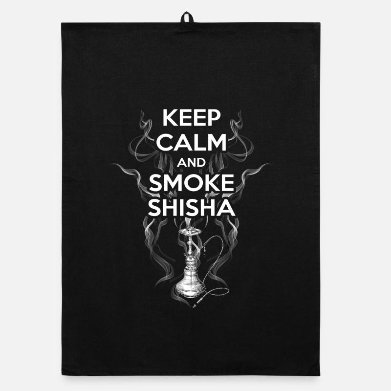 Shisha Smoke Keep Calm Design Torchon bio