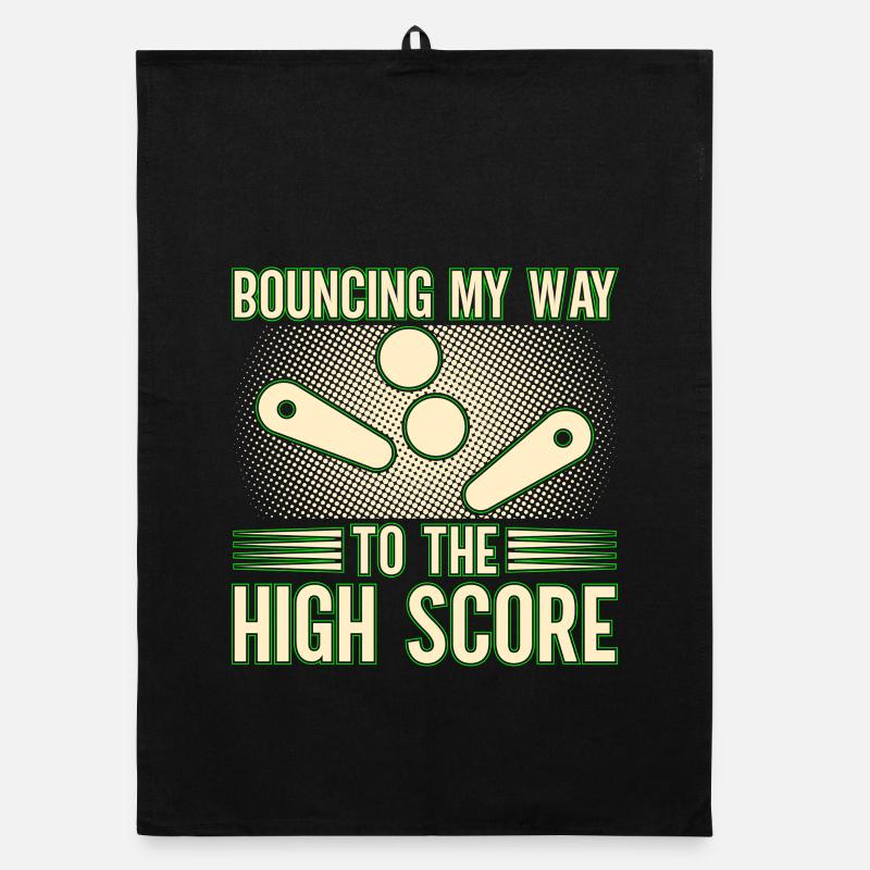 Bouncing My Way To The High Score Pinball Machine Organic dish towel