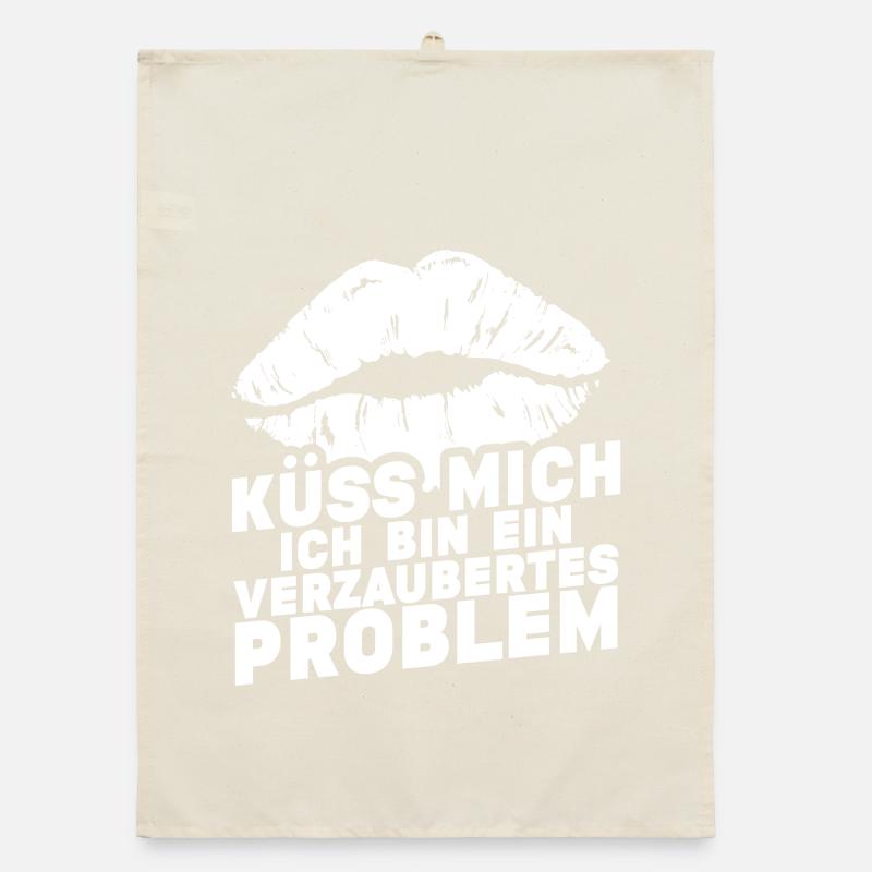 Küss mich ich bin ein verzaubertes Problem Organic Geschirrtuch