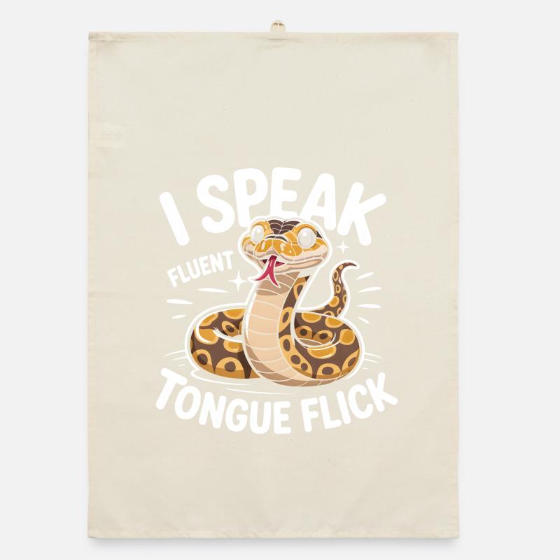 Fließend Züngeln | Königspython Humor Organic Geschirrtuch