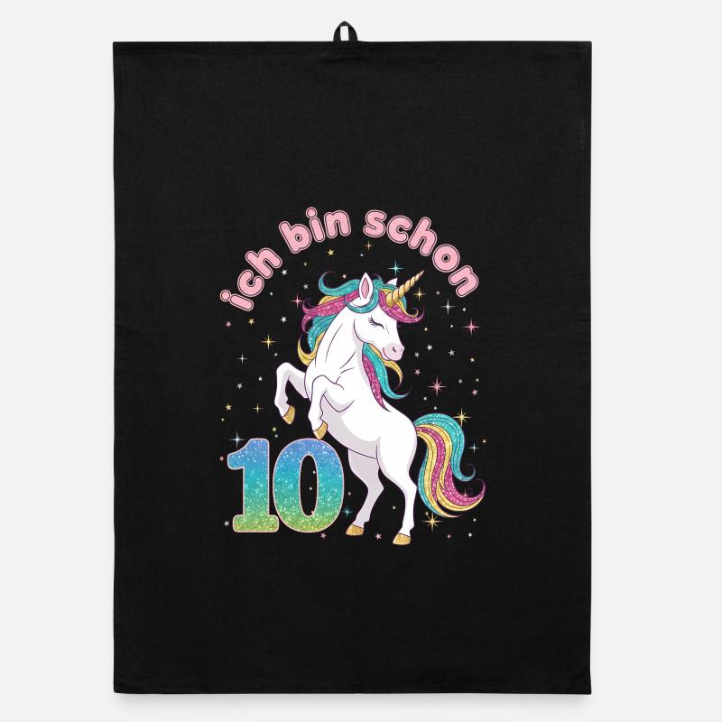 10. Geburtstag Einhorn Mädchen Ich bin schon 10 Organic Geschirrtuch