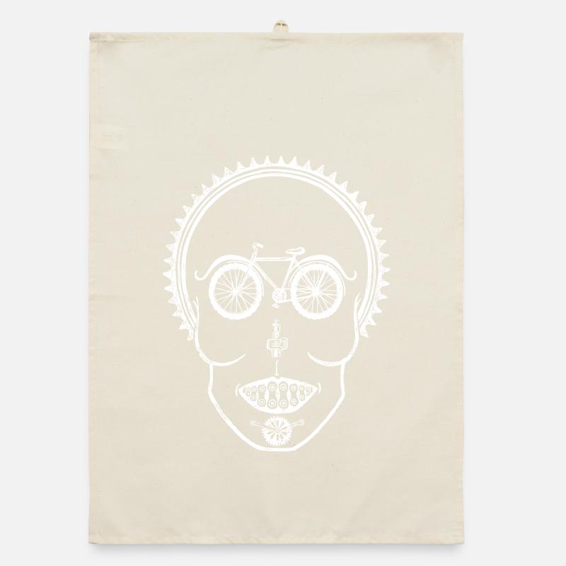Bicycle Skull Optical Illusion Cycling Design Organic Geschirrtuch