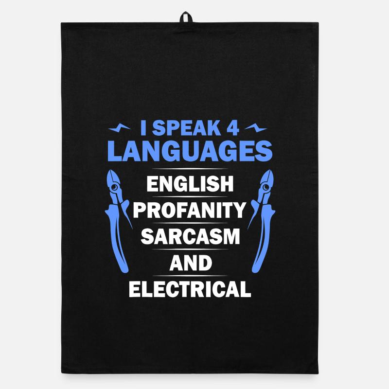 I Speak 4 Languages Tee Organic dish towel