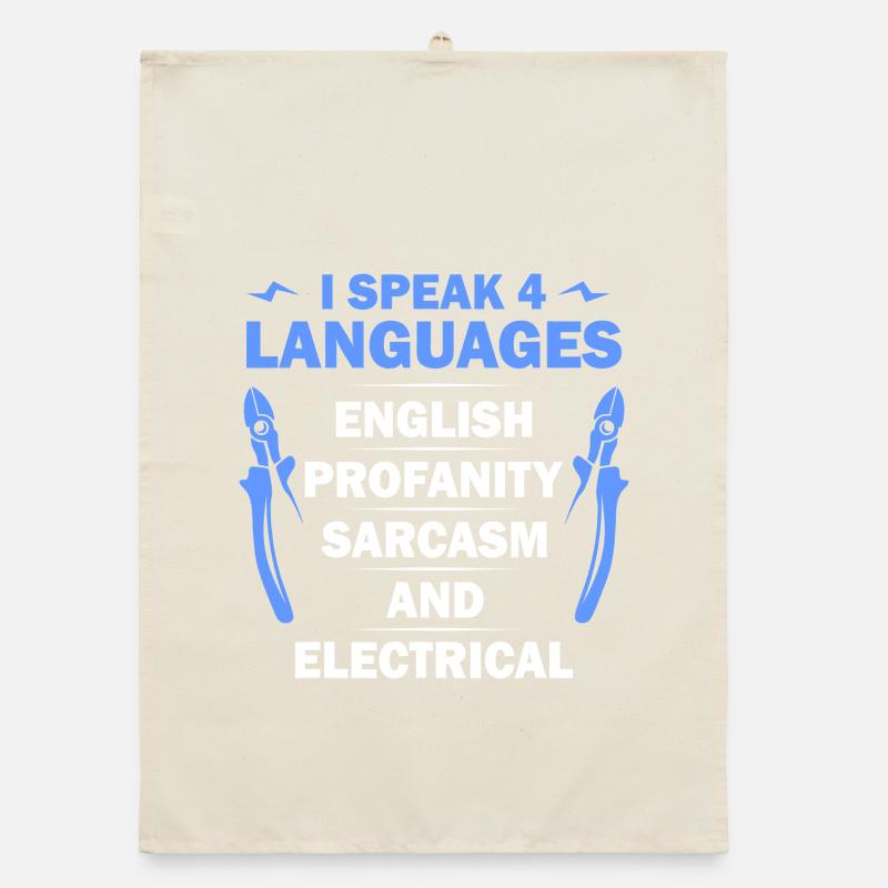 Ich spreche 4 Sprachen Tee Organic Geschirrtuch