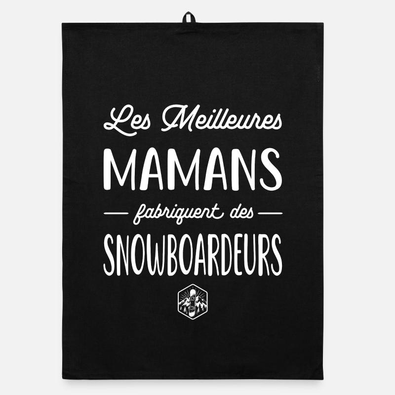 Les meilleures mamans fabriquent des snowboardeurs Torchon bio