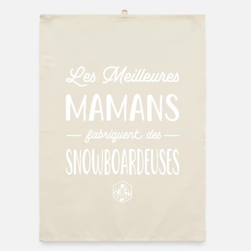 Les meilleures mamans fabriquent : snowboardeuses Torchon bio