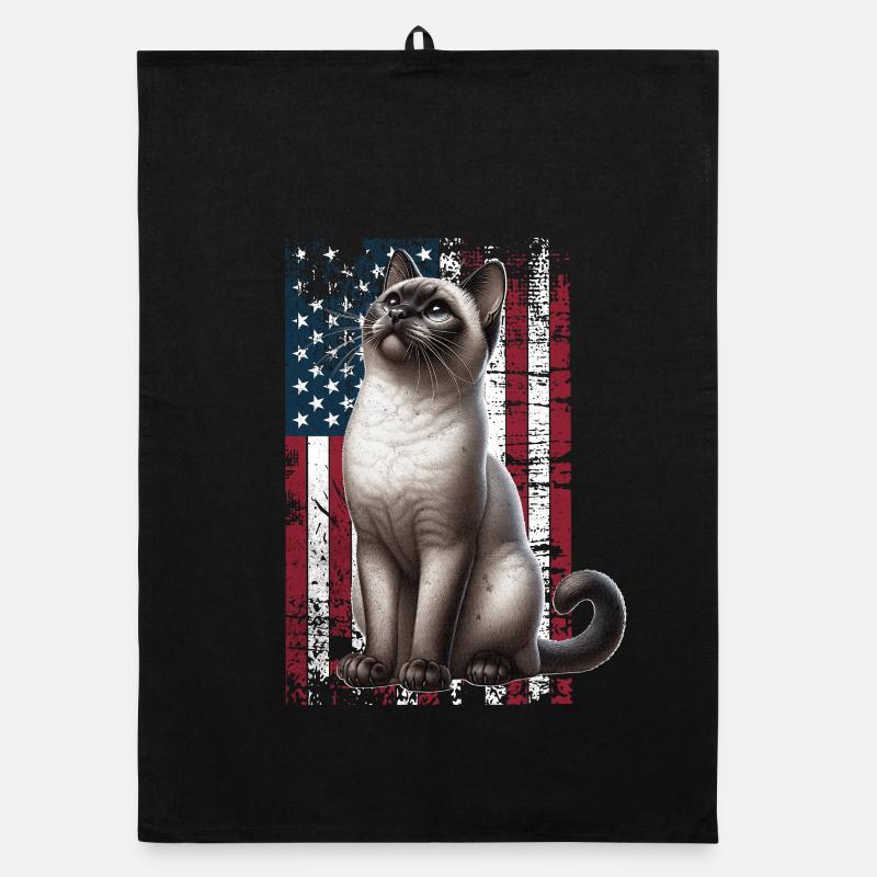Siamese Cat US Siamkatze Organic dish towel