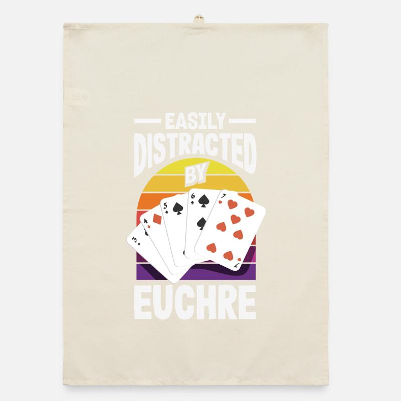 Easily distracted by Euchre Organic dish towel