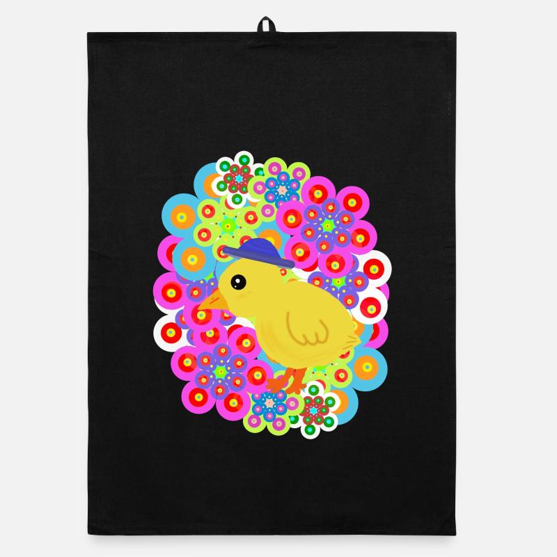 Spring Retro Chick Chicken Kids Easter Organic dish towel