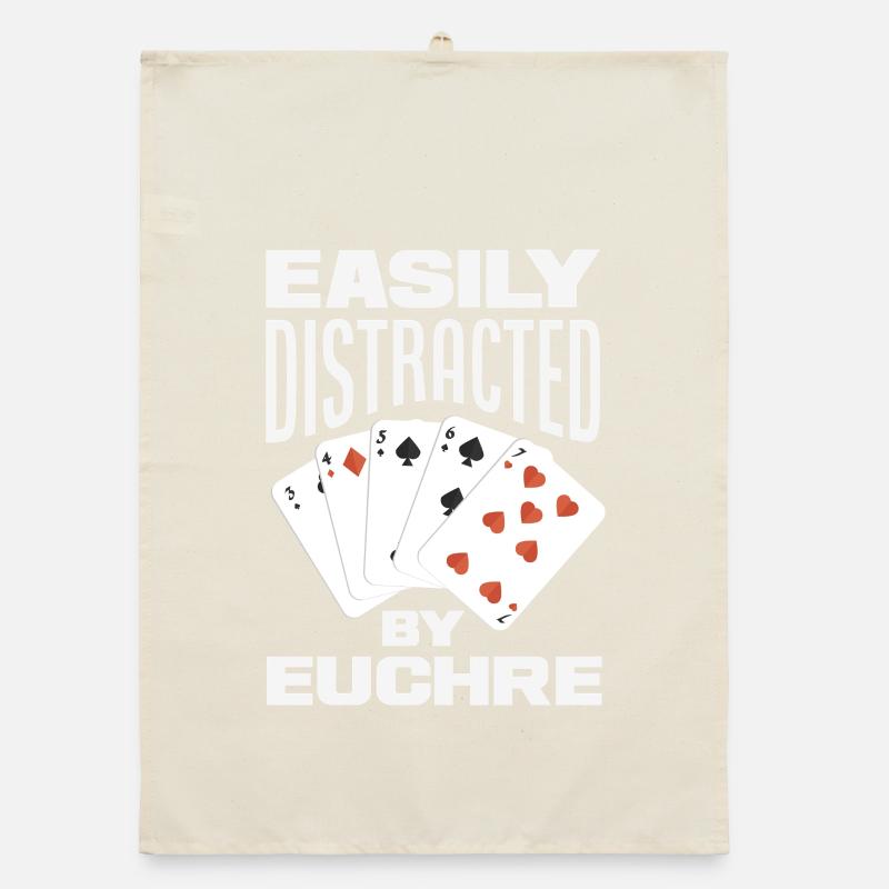 Easily distracted by Euchre Organic dish towel