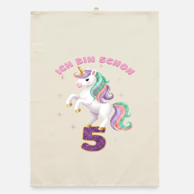 6. Geburtstag Einhorn Mädchen Ich bin schon 6 Organic Geschirrtuch