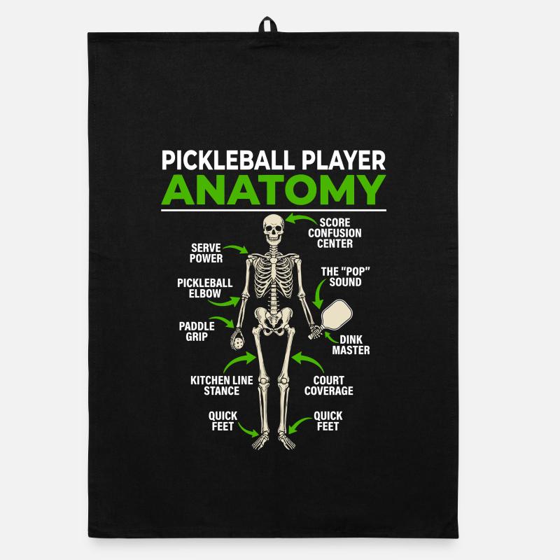 Pickleball Anatomie Illustration Davinci Organic Geschirrtuch