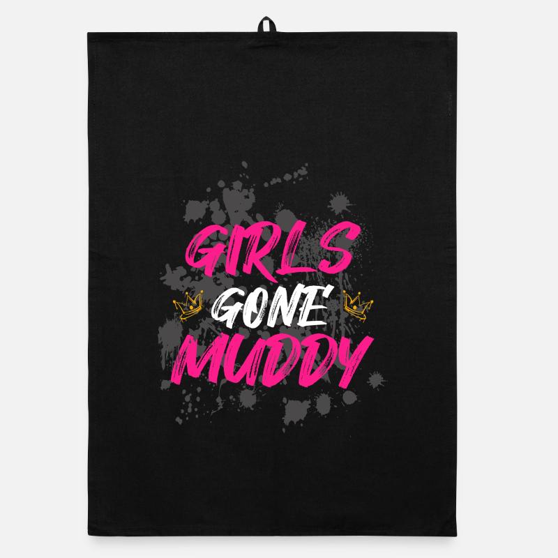 Les filles devenues boueuses Schlammlauf Course boueuse Torchon bio