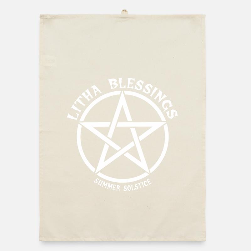 Litha Pagan Solstice d’été Midsommar Torchon bio