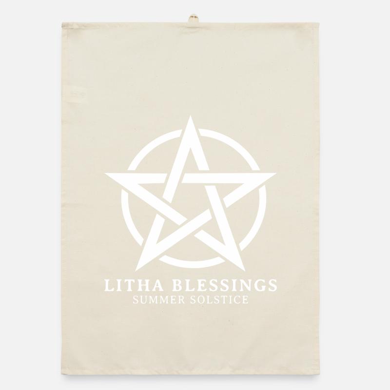 Litha Pagan Solstice d’été Midsommar Torchon bio