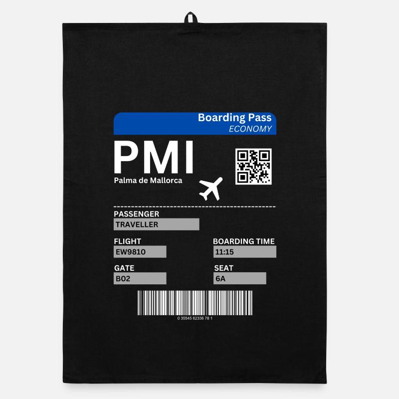 Mallorca Flugticket Design Boarding Pass Shirt  Organic Geschirrtuch