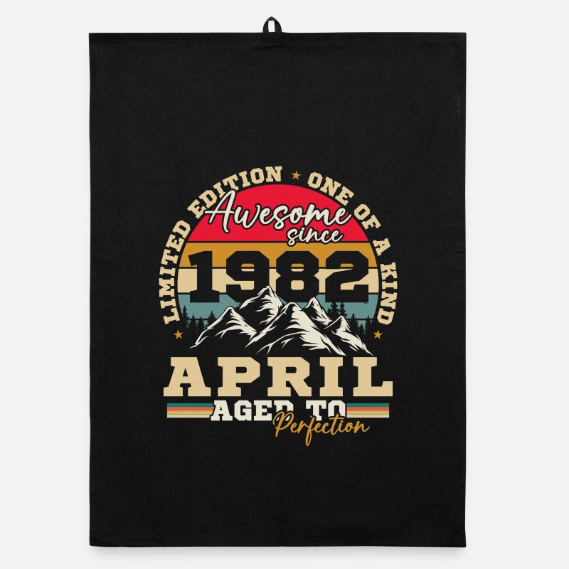 April 1982 Vintage-Geburtstagsgeschenk Organic Geschirrtuch