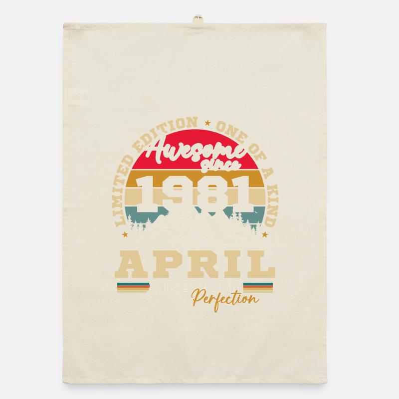 April 1981 Vintage-Geburtstagsgeschenk Organic Geschirrtuch