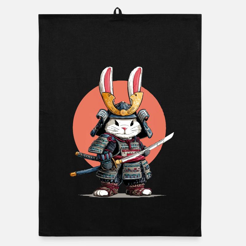 Hasen-Samurai-Krieger Organic Geschirrtuch