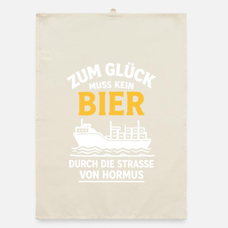 Bier Spruch Schiff  Strasse von Hormus Organic Geschirrtuch