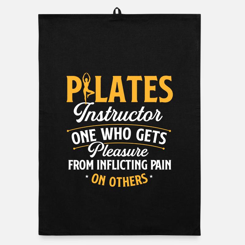 Instructeur de Pilates Définition de la douleur Humour Torchon bio