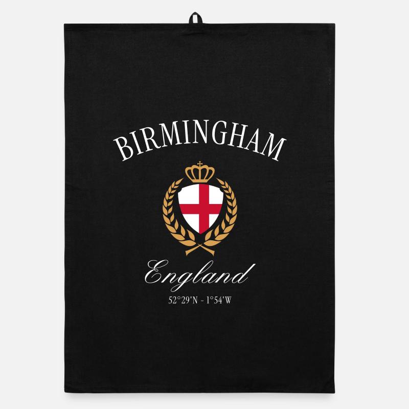 Couronne de l’Écusson de Birmingham, Angleterre – Souvenir de voyage Torchon bio