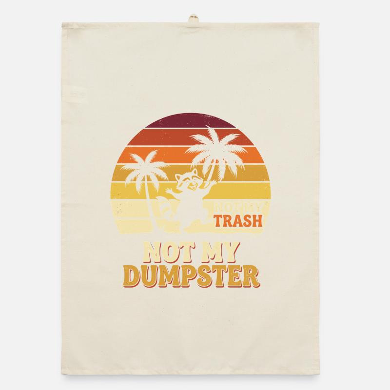 Not My Dumpster Palm Trees Sunset Organic dish towel