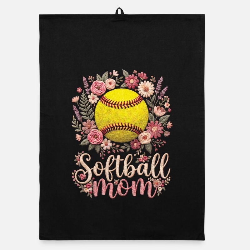 Blumen-Softball-Mutter Organic Geschirrtuch