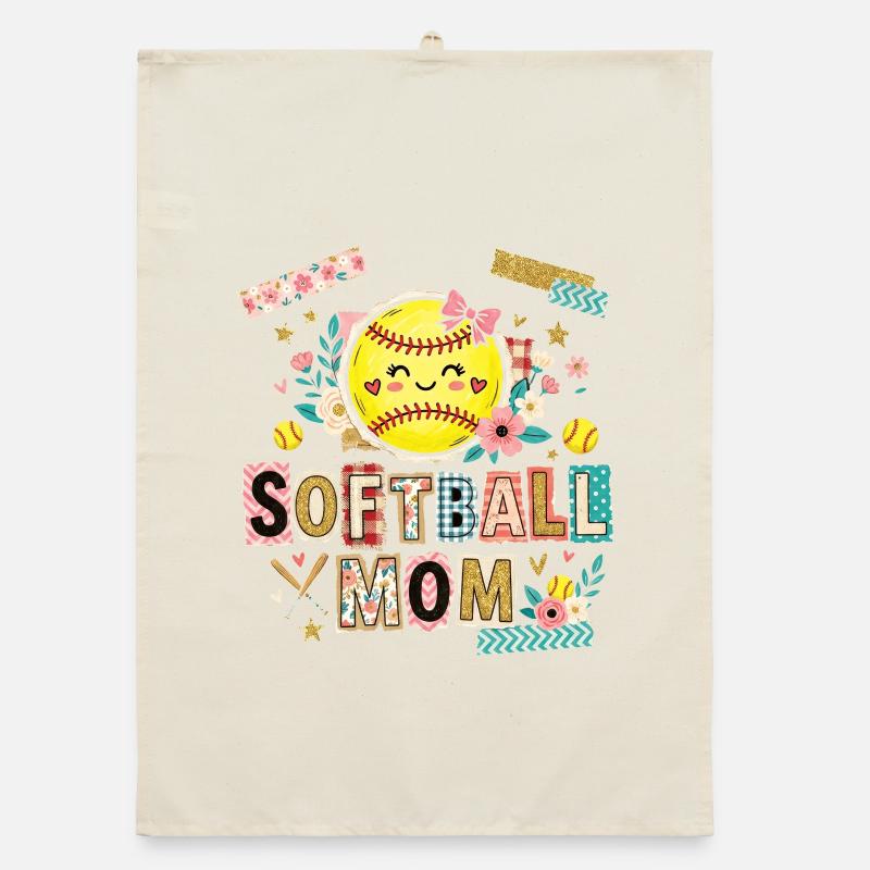 Note de rançon Maman de softball Mère Torchon bio