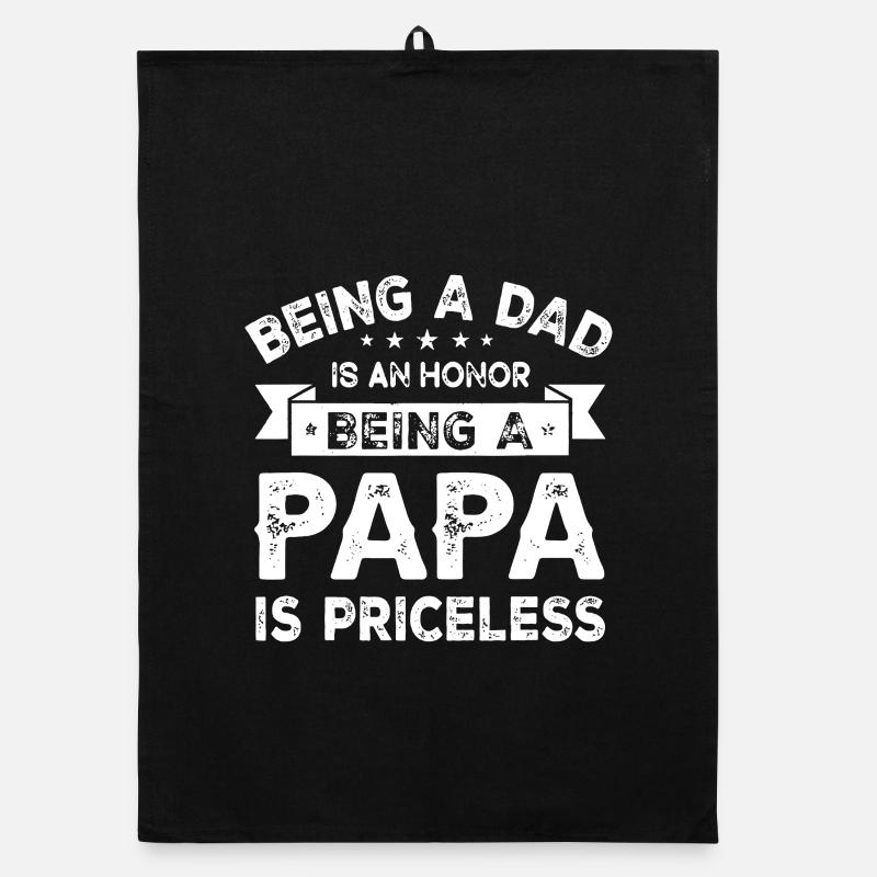 Dad Honor: Priceless Papa Pride Organic dish towel