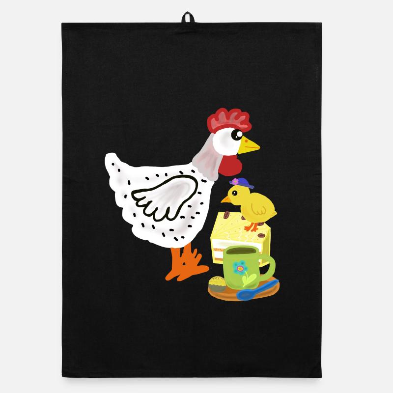 Frühstück Huhn Kuchen Küken Duo Organic Geschirrtuch
