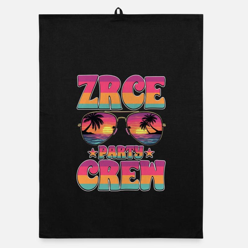 Zrce Party Party Crew Organic Geschirrtuch