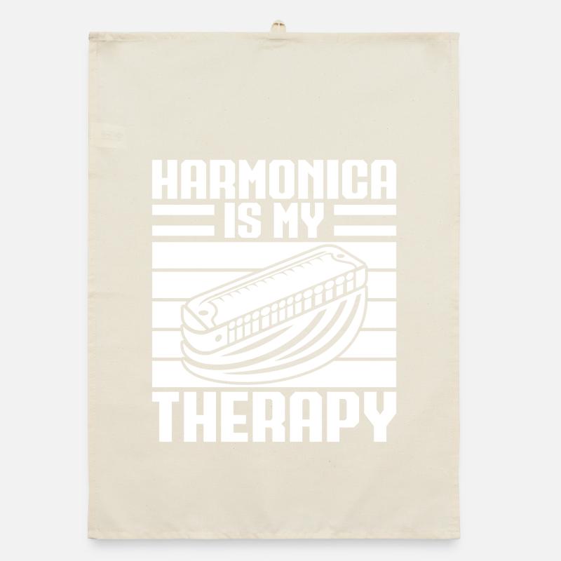 Harmonica Musican Is My Therapy Harmonica Organic dish towel
