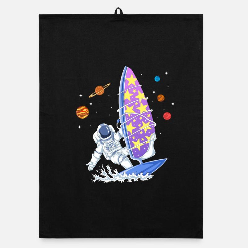 Astronaute de planche à voile spatiale Galaxy Stars Surfer Torchon bio