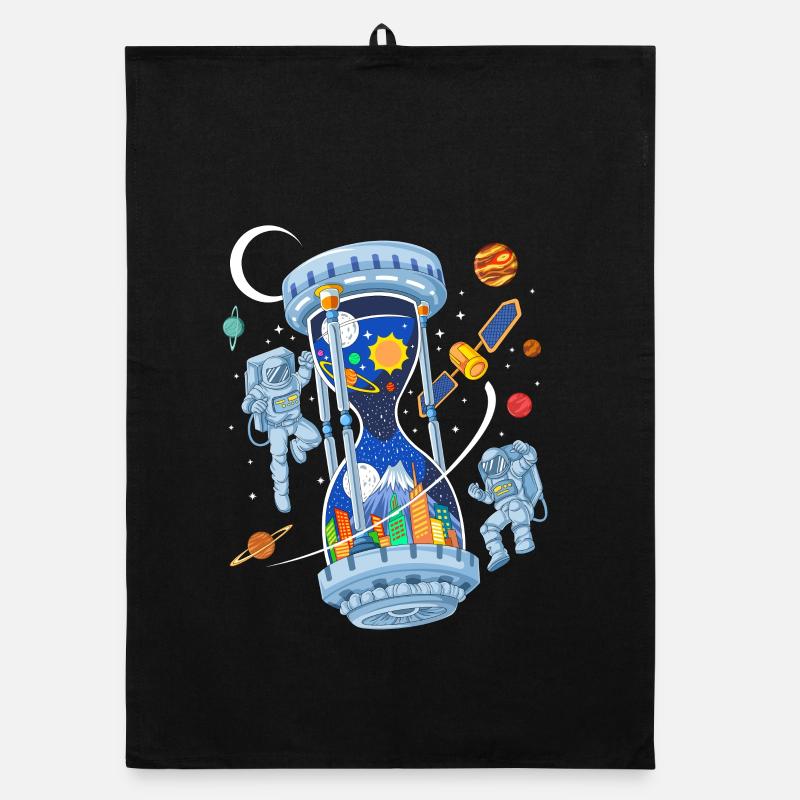 Space Hourglass Astronauts Galaxy Time Torchon bio