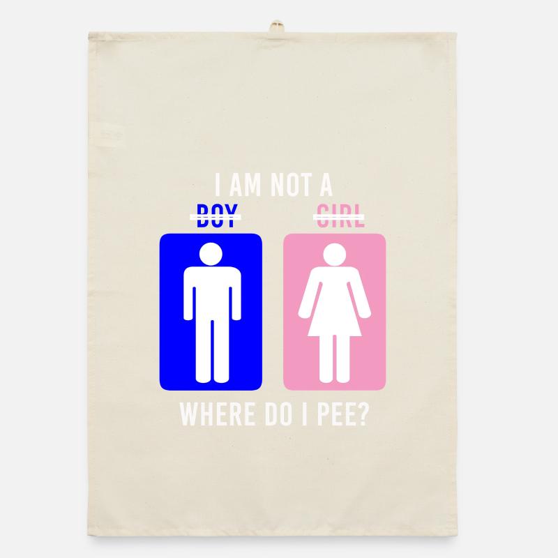 Non-Binary Where Do I Pee Gender Identity Graphic Organic Geschirrtuch