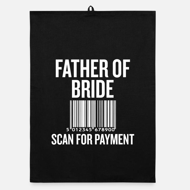 Father of Bride Barcode Tee Organic dish towel