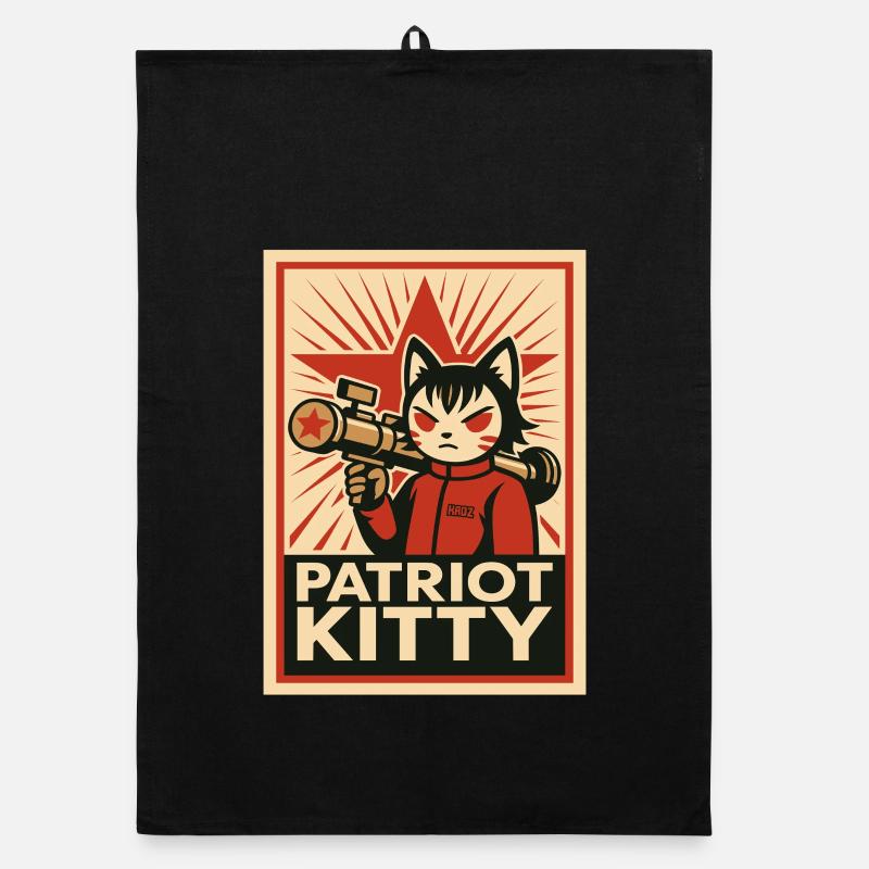 Patriot Kitty Rocket Art Organic dish towel