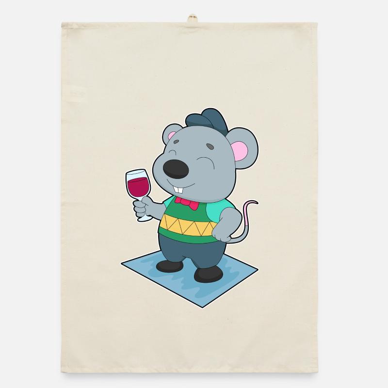 Mouse Red Wine Organic dish towel